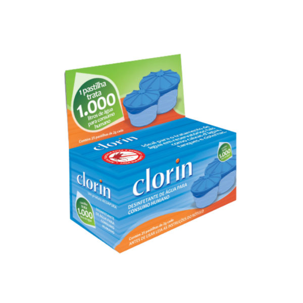 Clorin 1000 pastilhas de purificação de água para consumo residencial